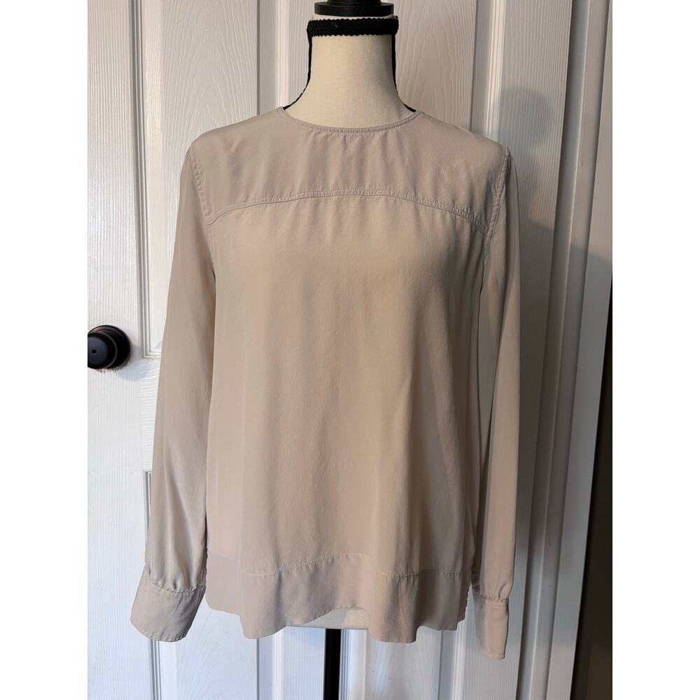 Everlane 100% Silk Blouse Button Down Long Sleeve Women's Size 6 Ivory Cream